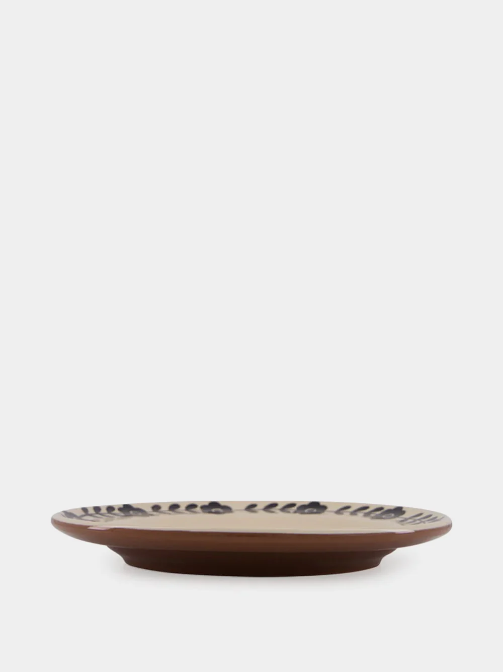 Hand-Painted Viana Black Stoneware Dinner Plate - Image 3
