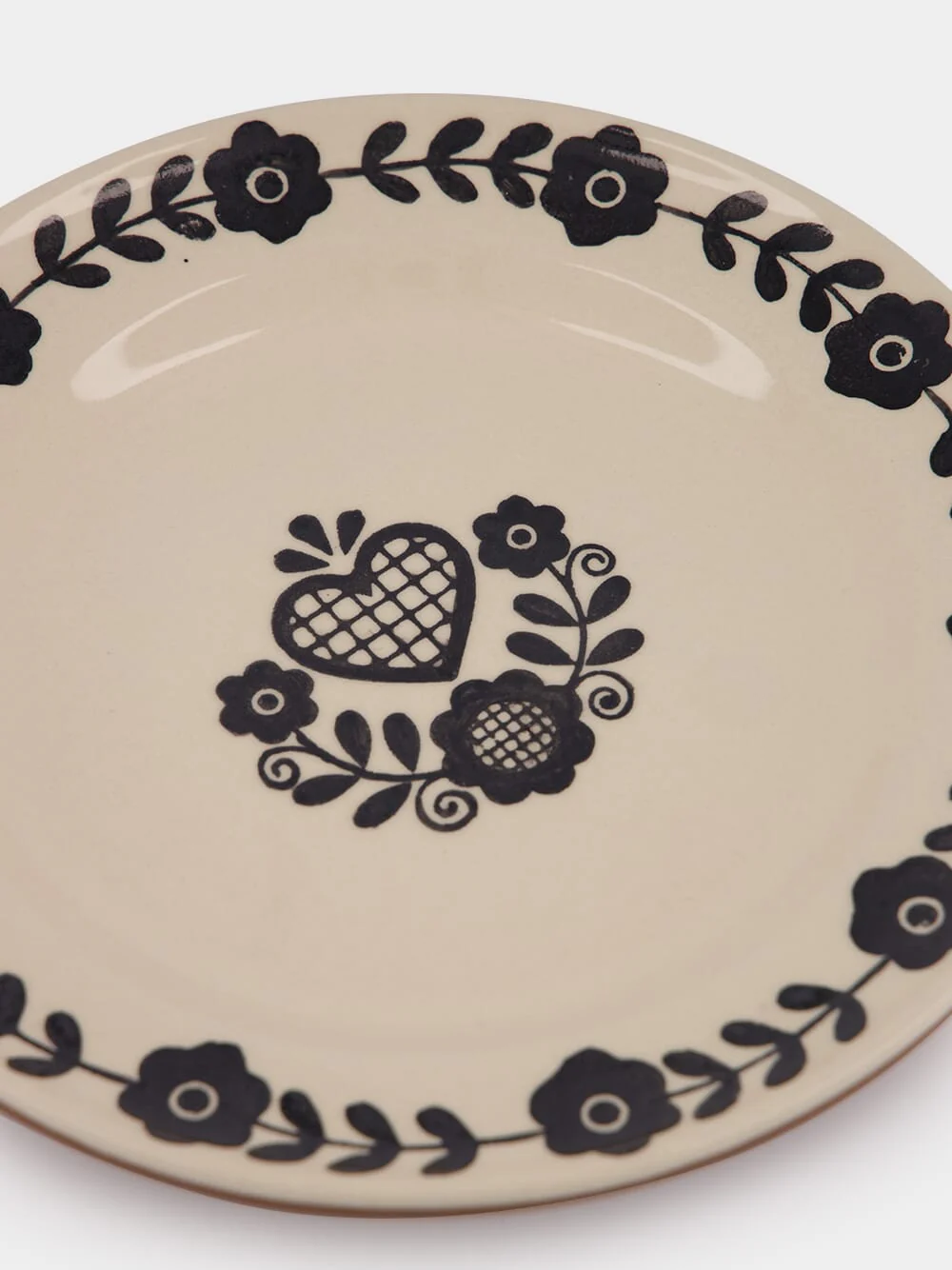 Hand-Painted Viana Black Stoneware Dinner Plate - Image 4