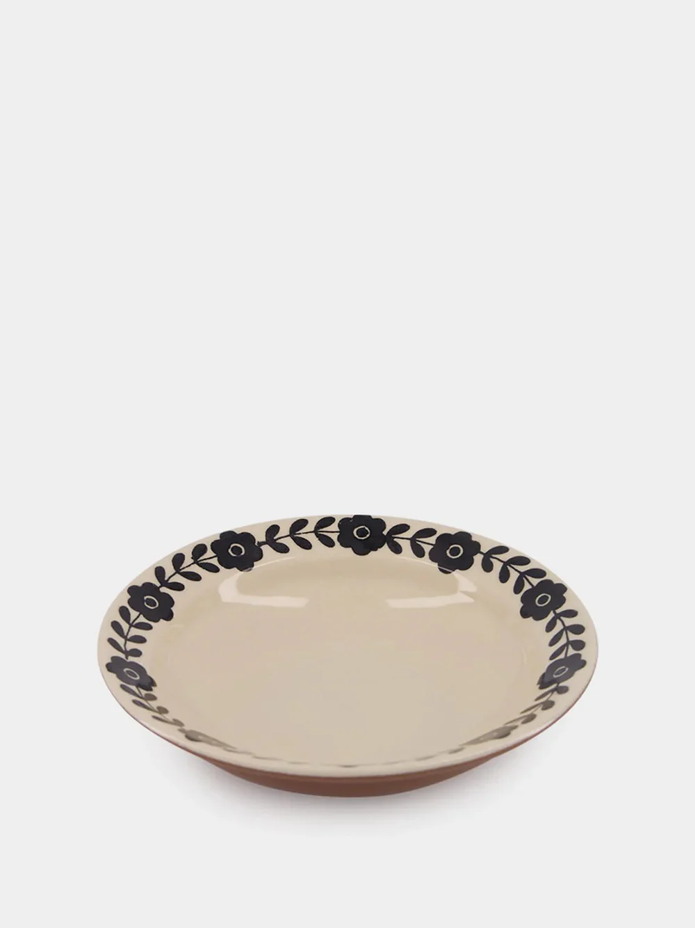 Hand-Painted Viana Black Stoneware Soup Plate - Image 2