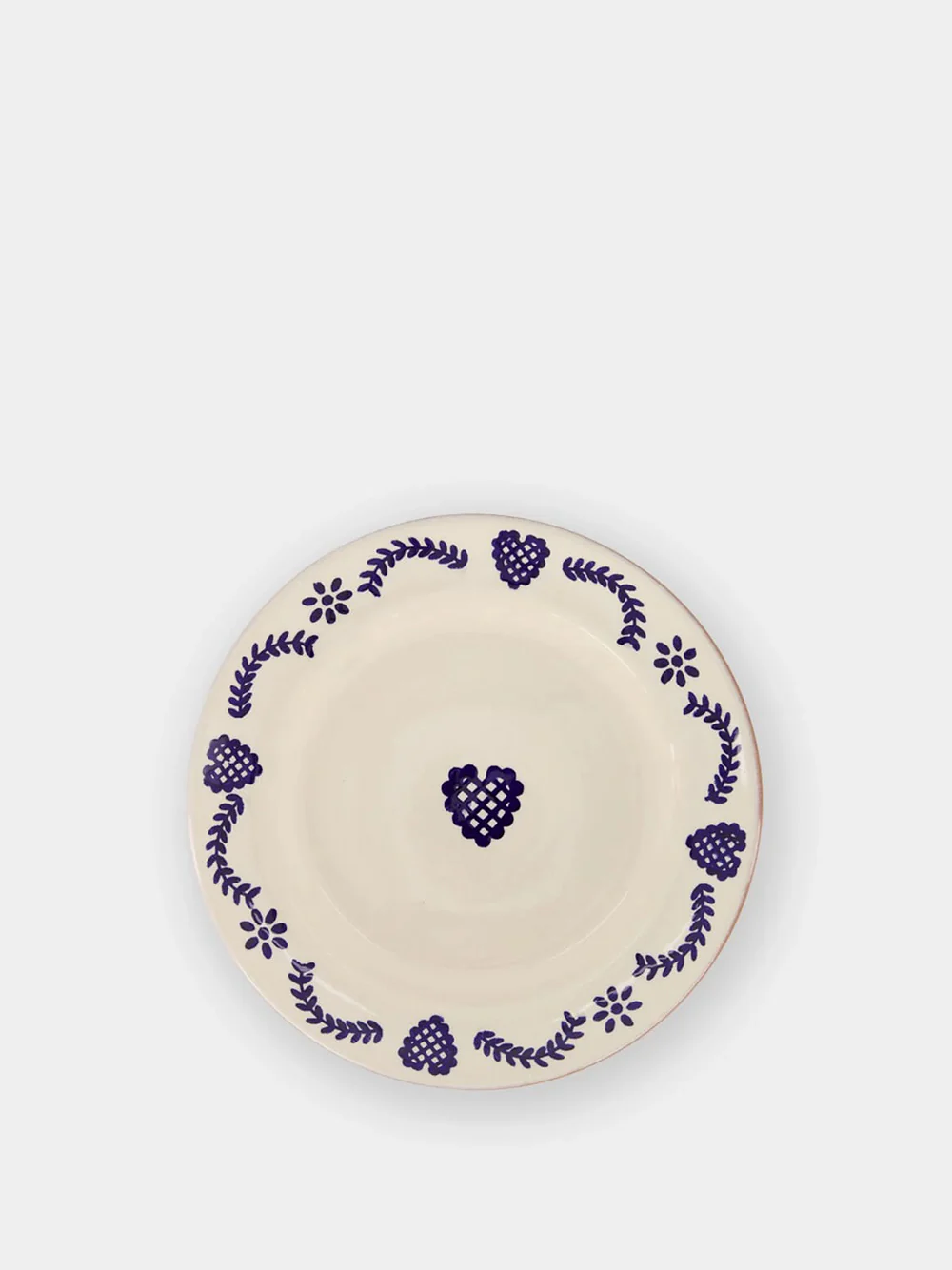 Hand-Painted Viana Blue Stoneware Dessert Plate - Image 2