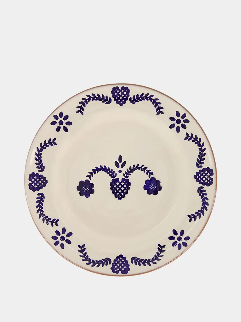Hand-Painted Viana Blue Stoneware Dinner Plate - Image 2