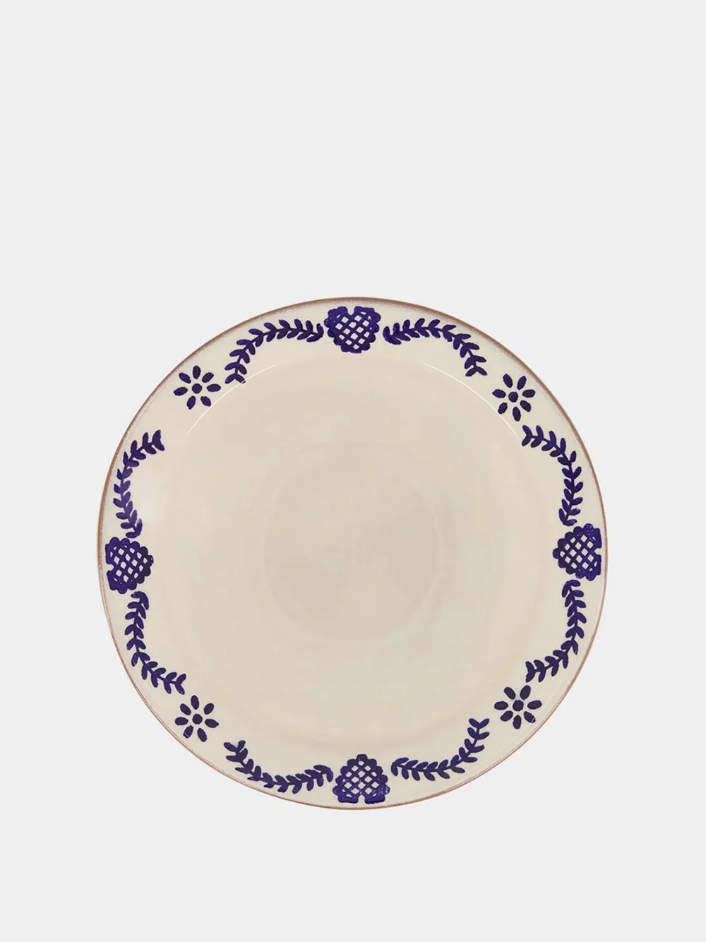 Hand-Painted Viana Blue Stoneware Soup Plate