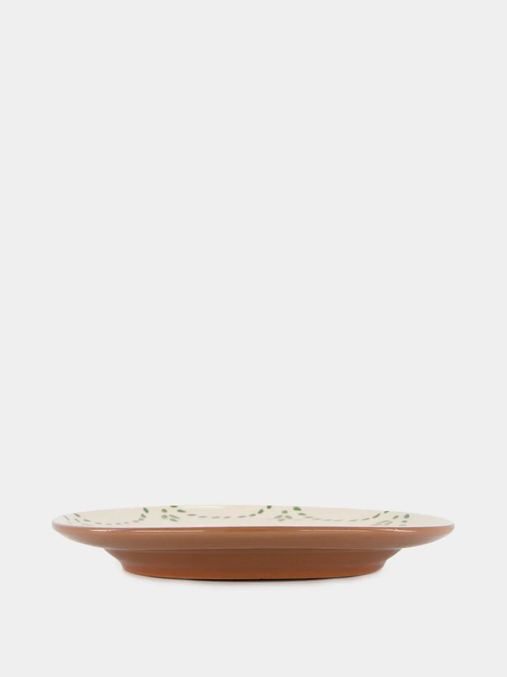 Hand-Painted Viana Green Stoneware Dinner Plate - Image 4