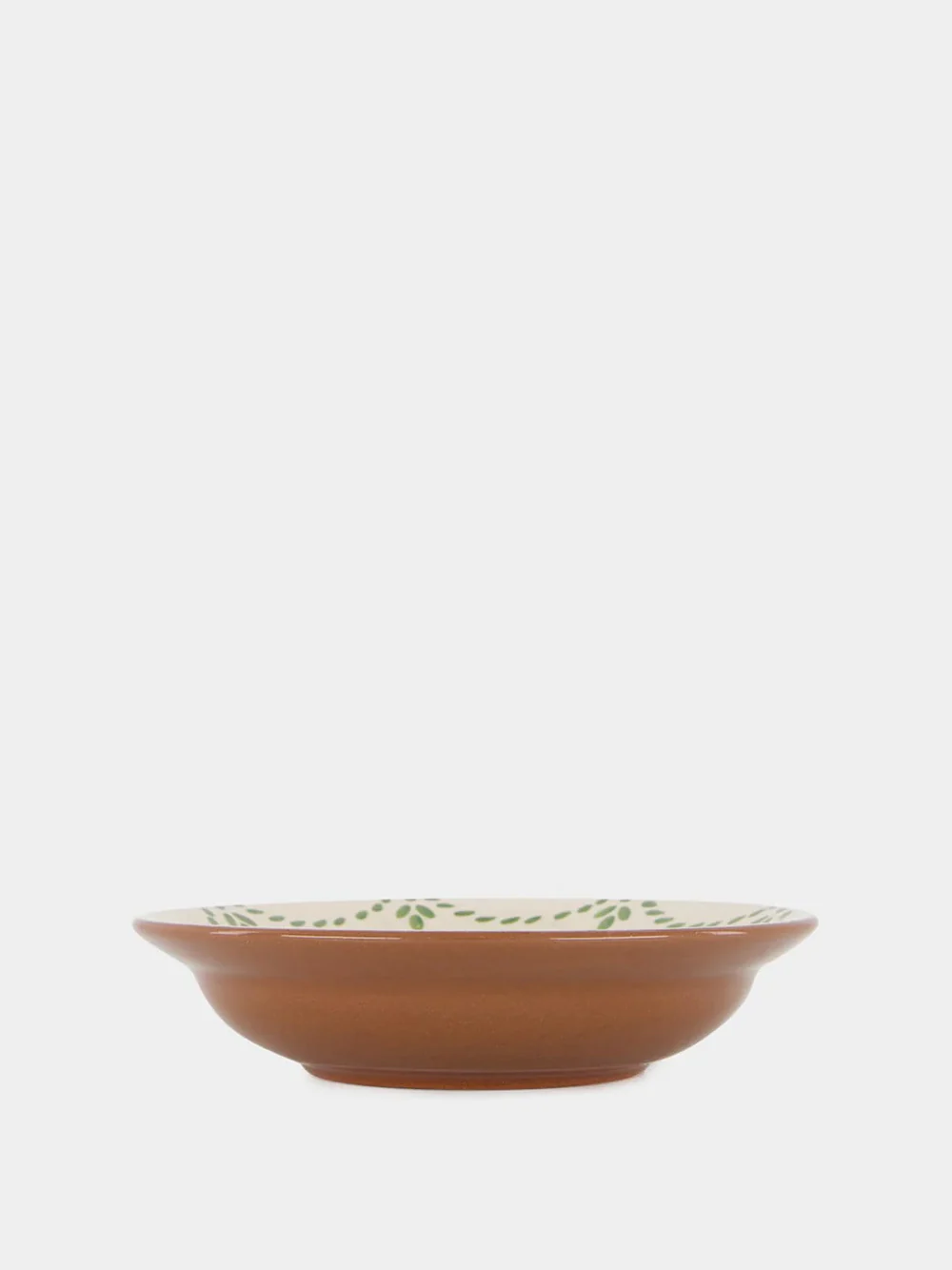 Hand-Painted Viana Green Stoneware Soup Plate - Image 3