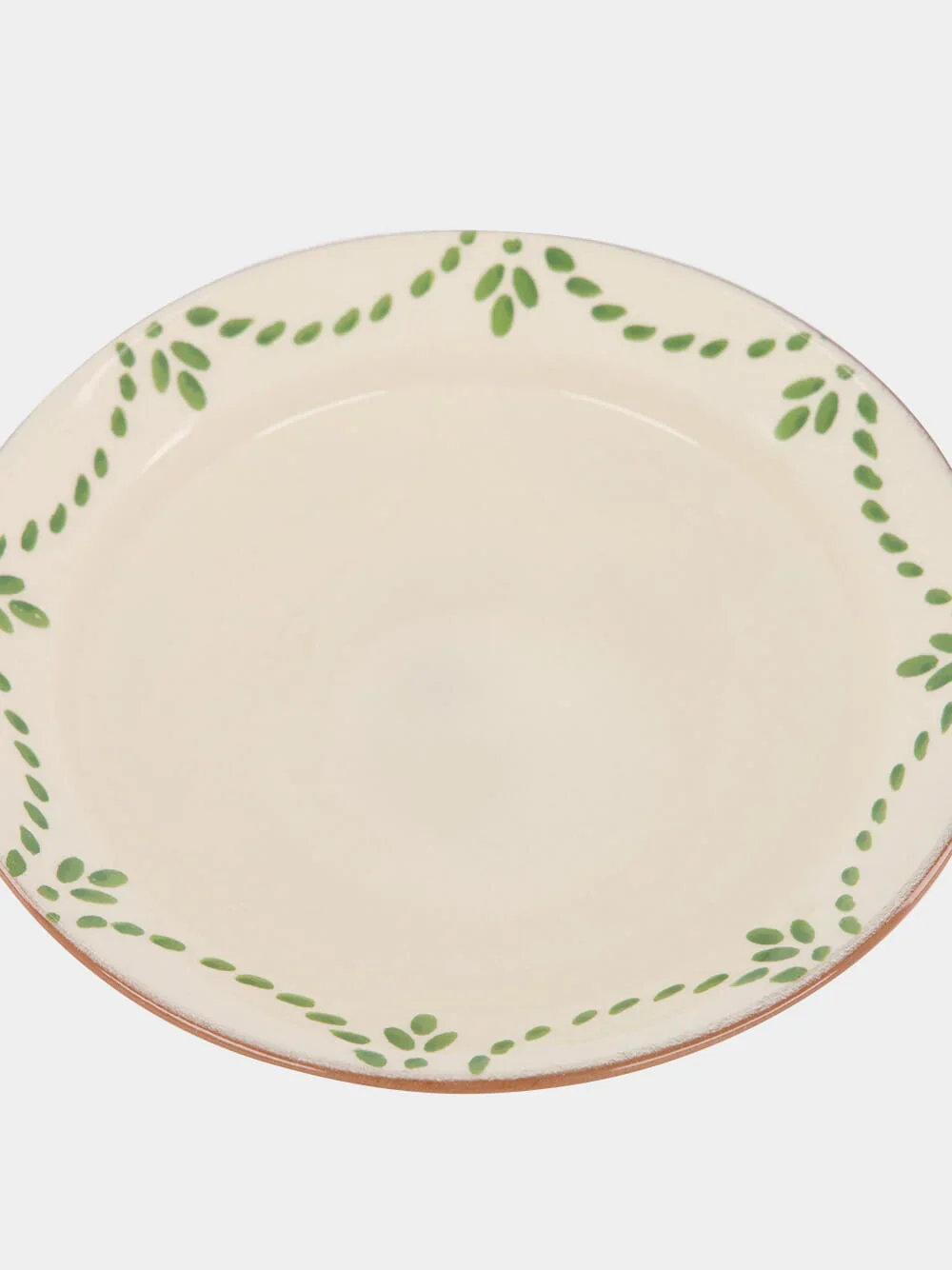 Hand-Painted Viana Green Stoneware Soup Plate - Image 4
