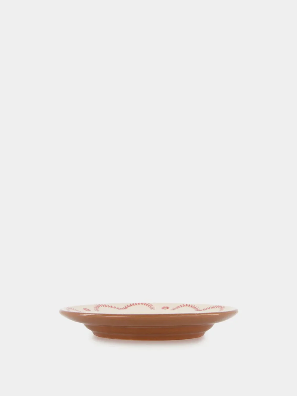 Hand-Painted Viana Red Stoneware Dessert Plate - Image 4