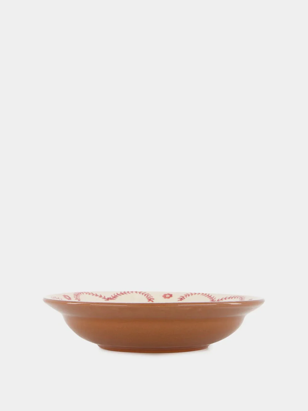 Hand-Painted Viana Red Stoneware Soup Plate - Image 3