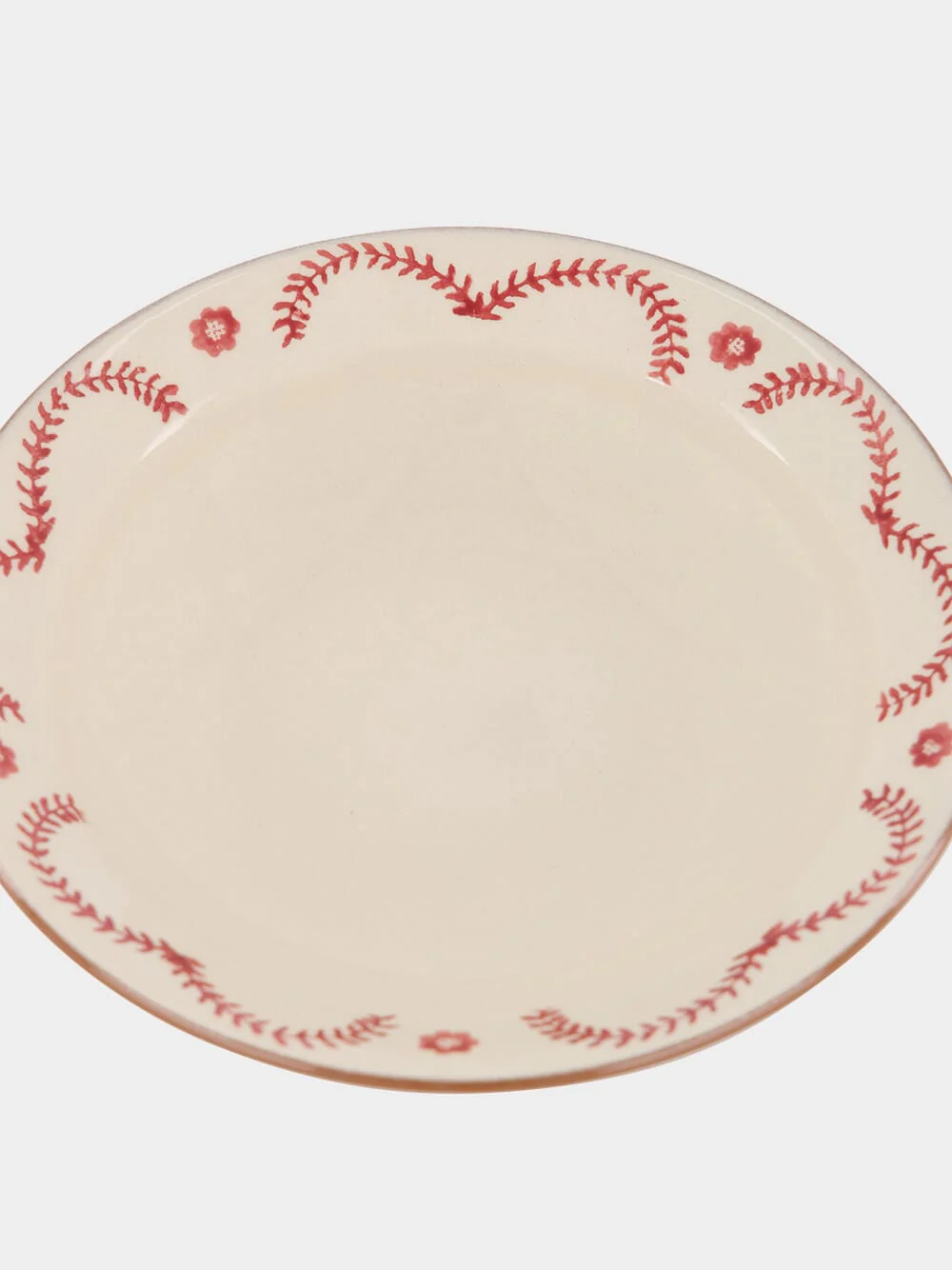 Hand-Painted Viana Red Stoneware Soup Plate - Image 4