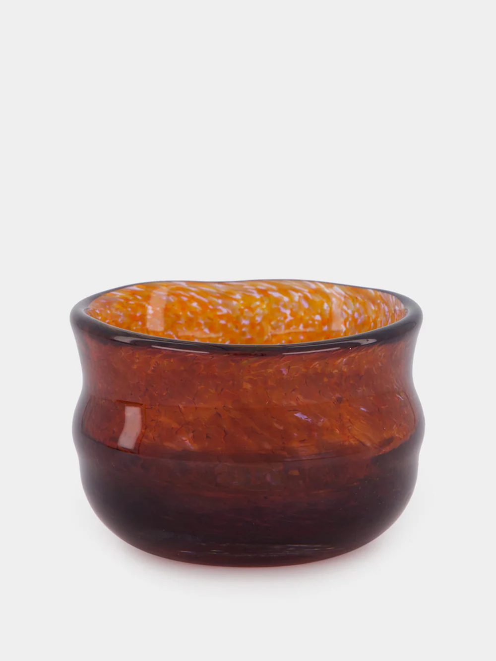 Handblown Avis Amber Glass Bowl