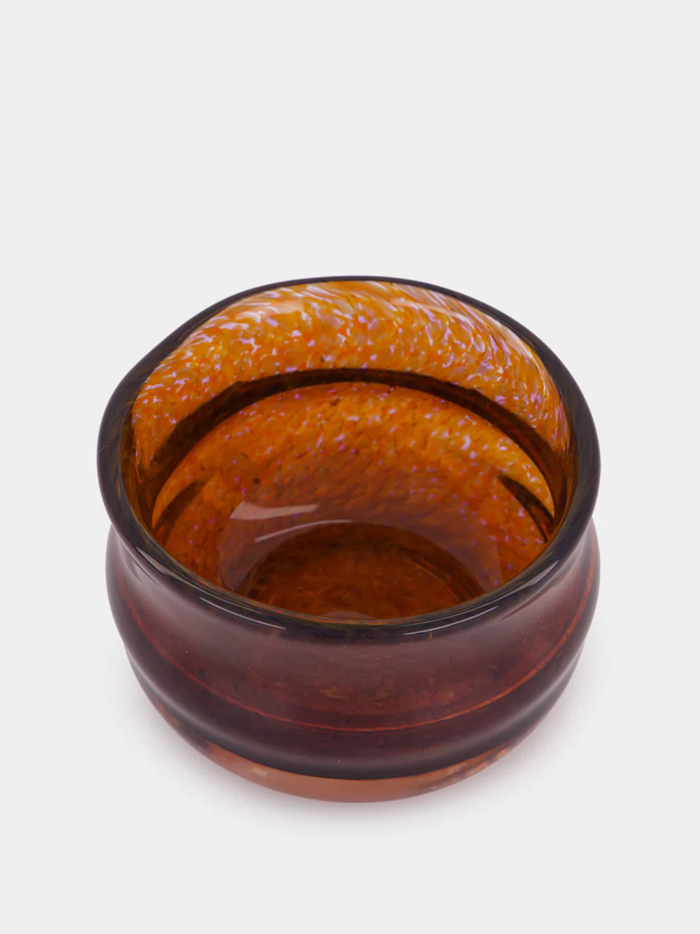 Handblown Avis Amber Glass Bowl - Image 2