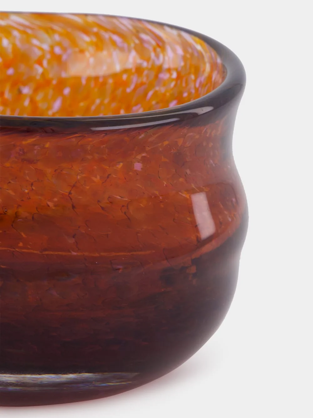 Handblown Avis Amber Glass Bowl - Image 3