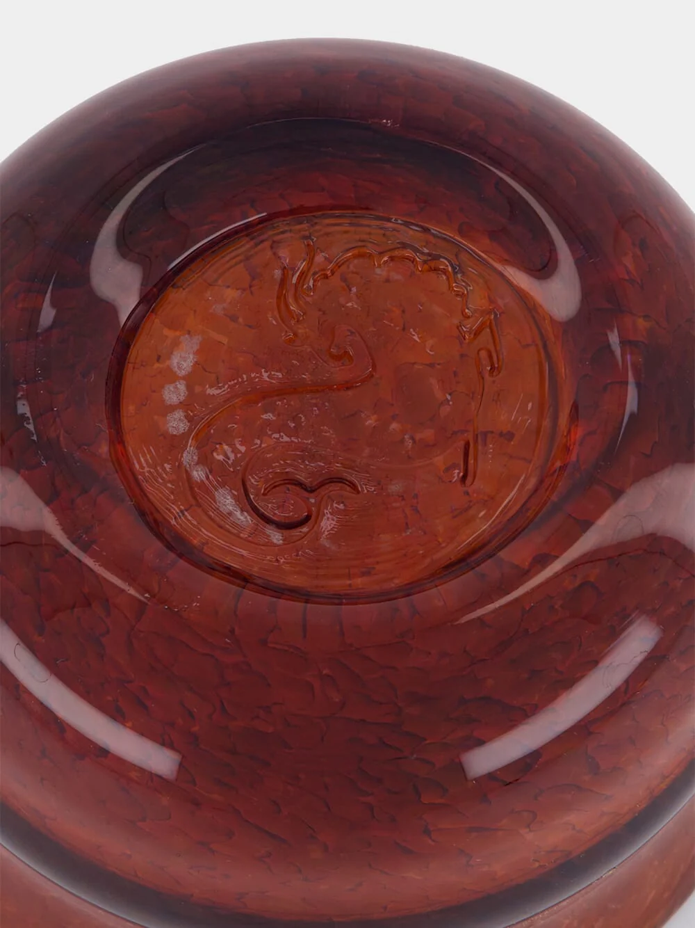 Handblown Avis Amber Glass Bowl - Image 4