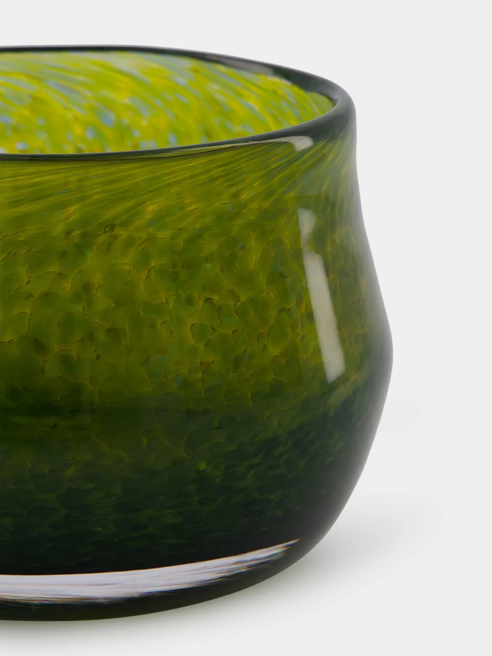 Handblown Avis Green Glass Bowl - Image 4