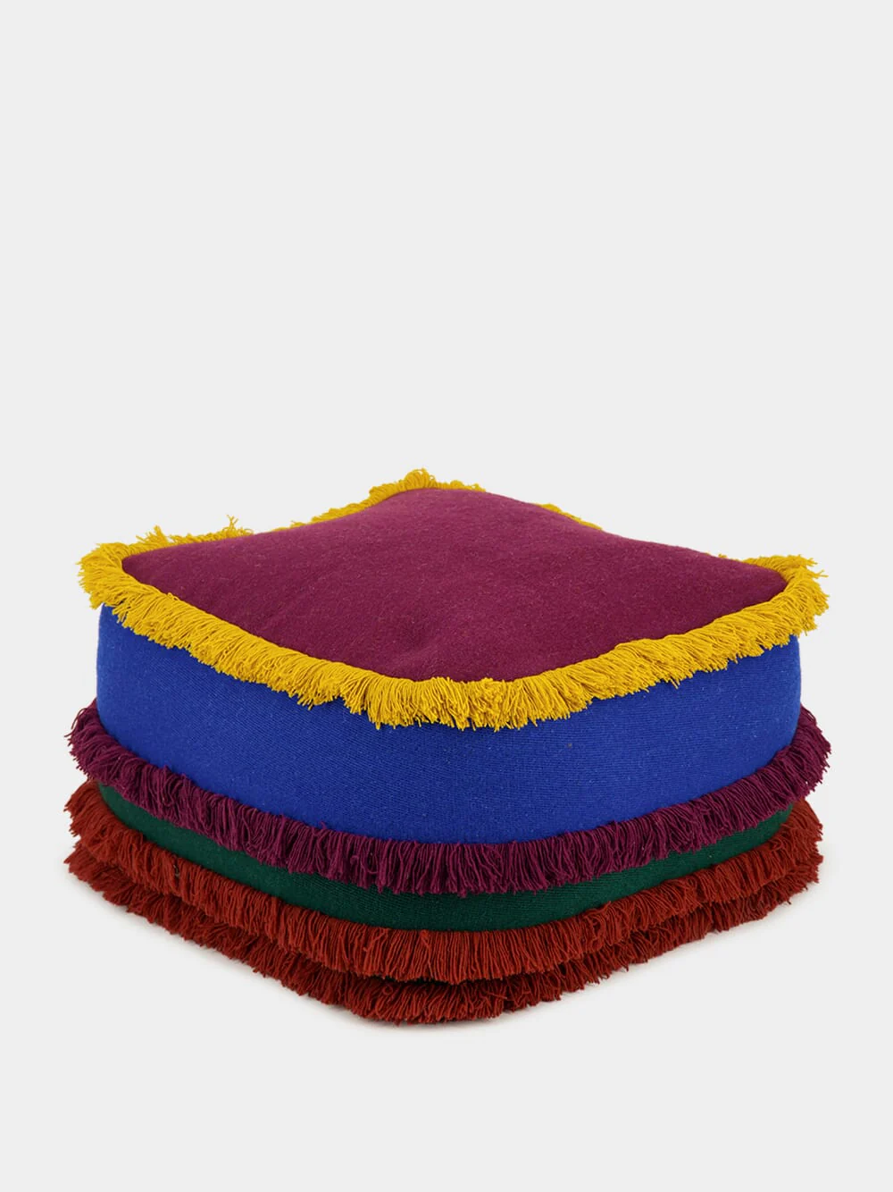 DESCONTINUADO Handmade Barrocal Multicoloured Wool Ottoman - Image 2
