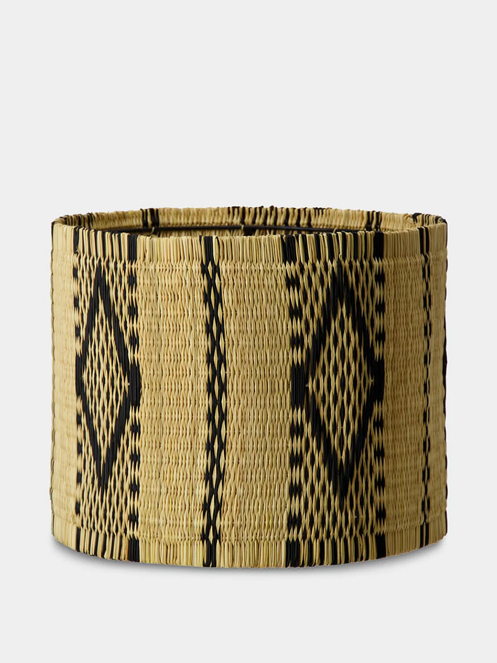 Handmade Coruche Natural and Black Reed Medium Lampshade - Image 2