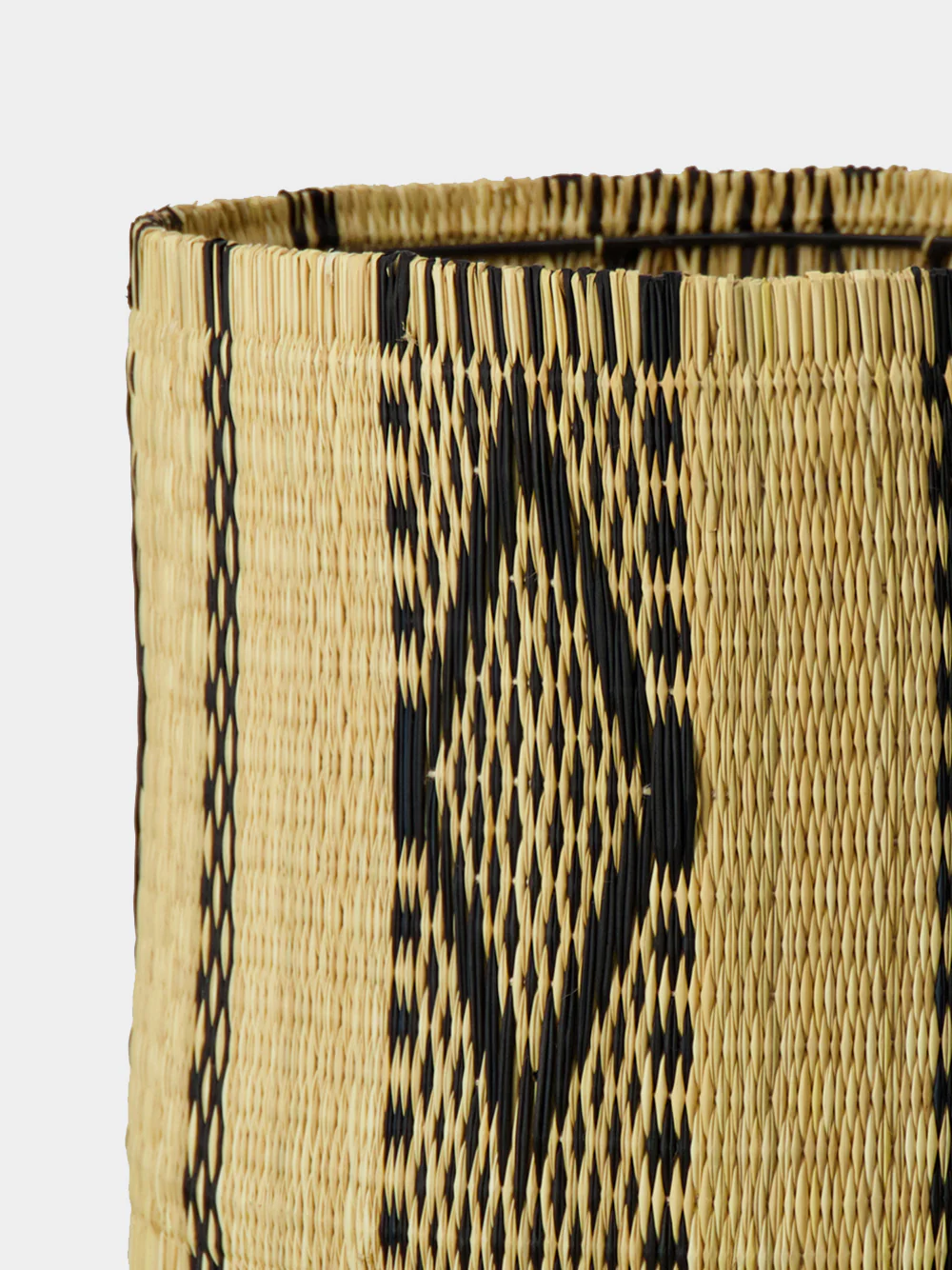 Handmade Coruche Natural and Black Reed Small Lampshade - Image 2
