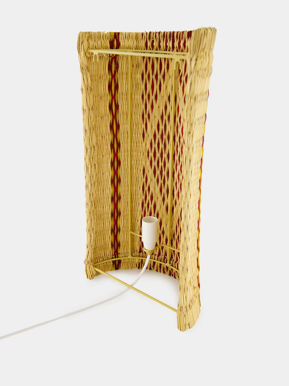 Handmade Coruche Natural and Multicolour Reed Wall Lamp - Image 2