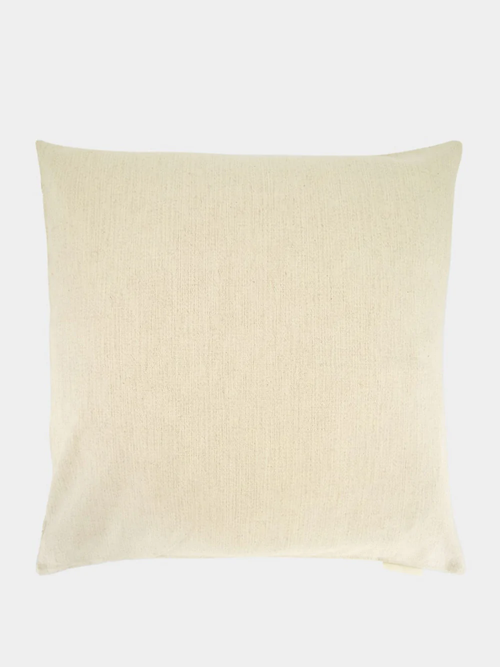 Handmade Florea Natural Linen and Dark Green Embroidered Cushion - Image 2