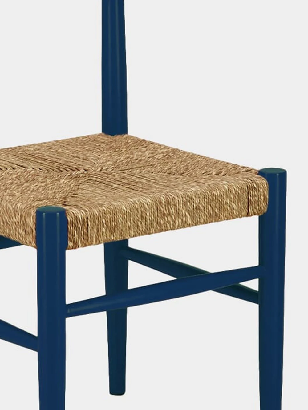 Handmade Francisco Blue Wood and Natural Cord Dining Chair - Image 4
