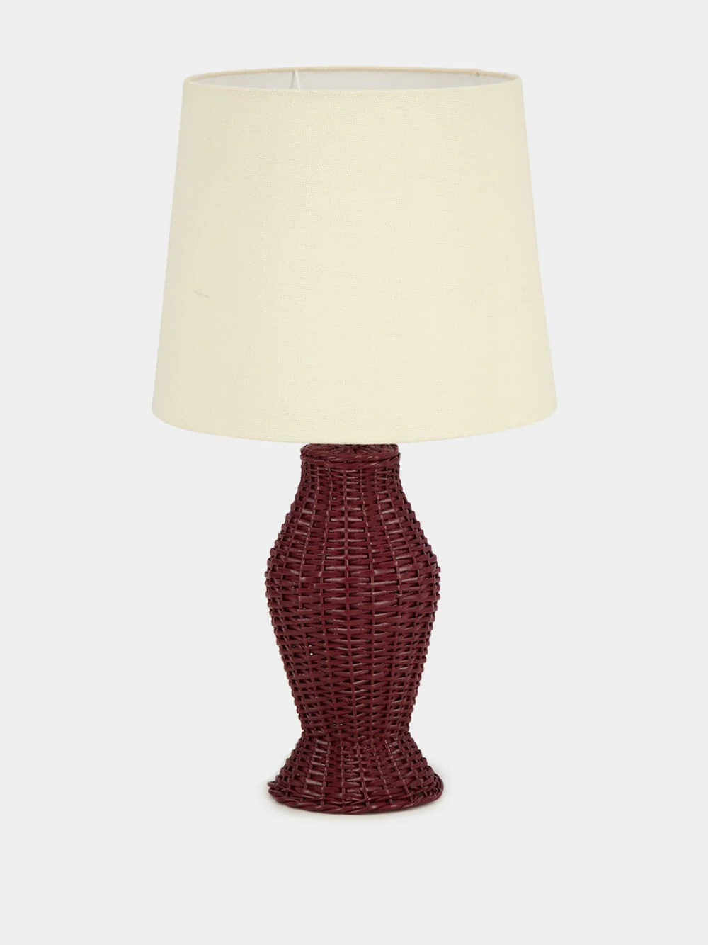 Handmade Furnas Bordeaux Wicker Lamp Base