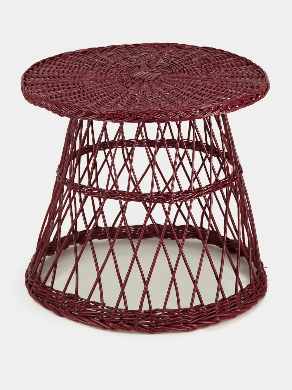 Handmade Furnas Bordeaux Wicker Side Table - Image 2