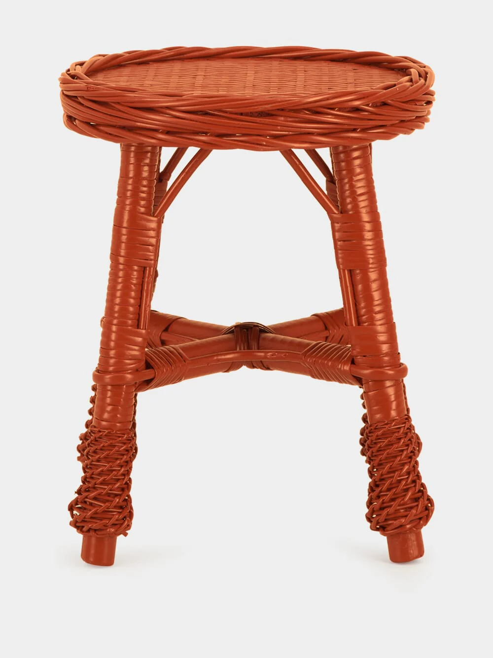 Handmade Furnas Brick Wicker Stool