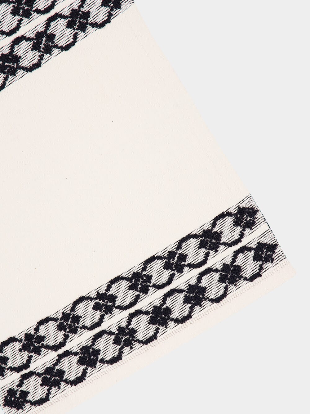 Handmade Isabel Ivory and Black Cotton Linen Placemat - Image 3