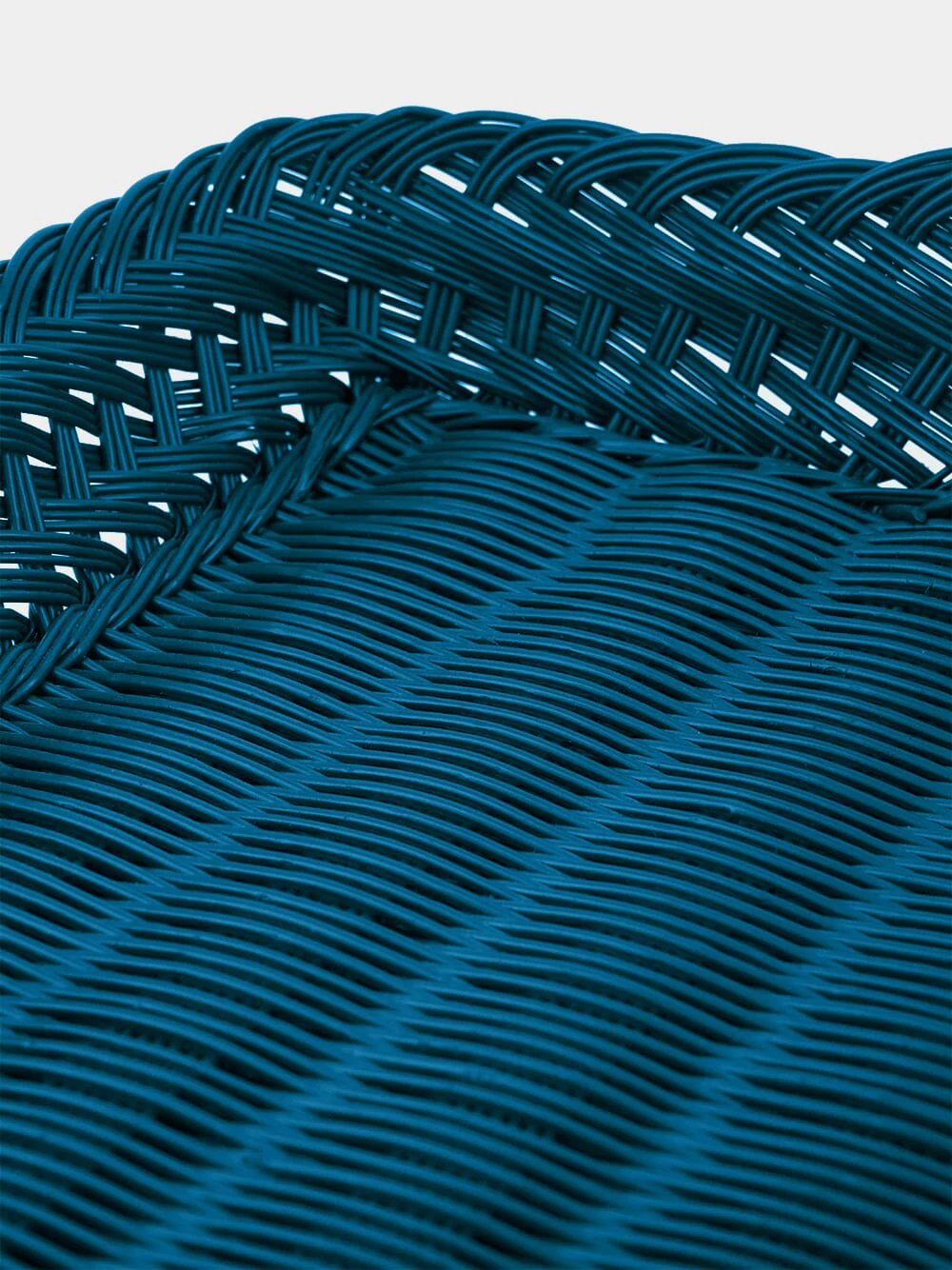 Handmade Vitória Blue Wicker Large Tray - Image 3