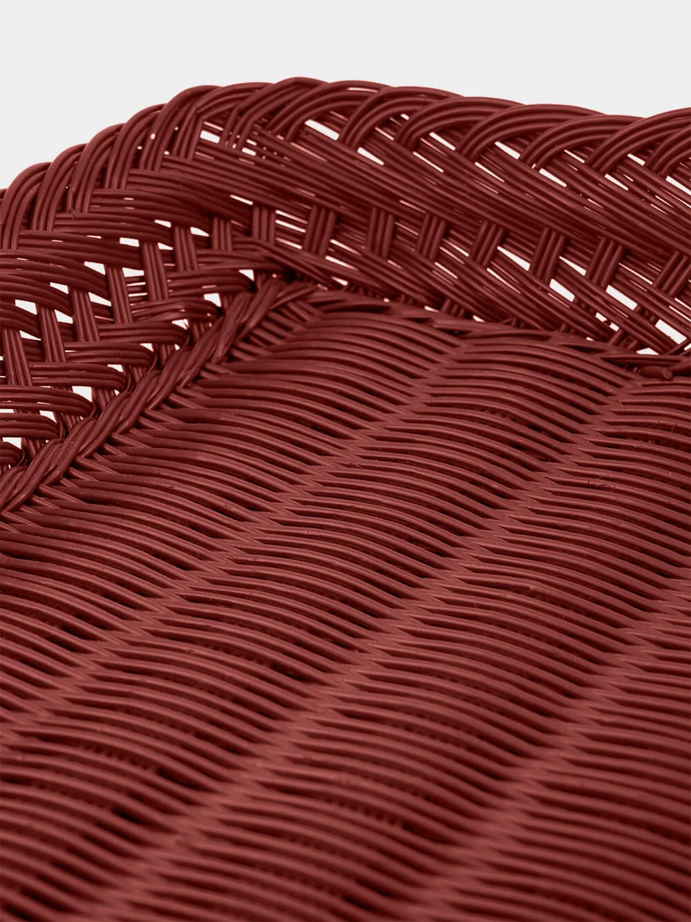 Handmade Vitória Bordeaux Wicker Large Tray - Image 3