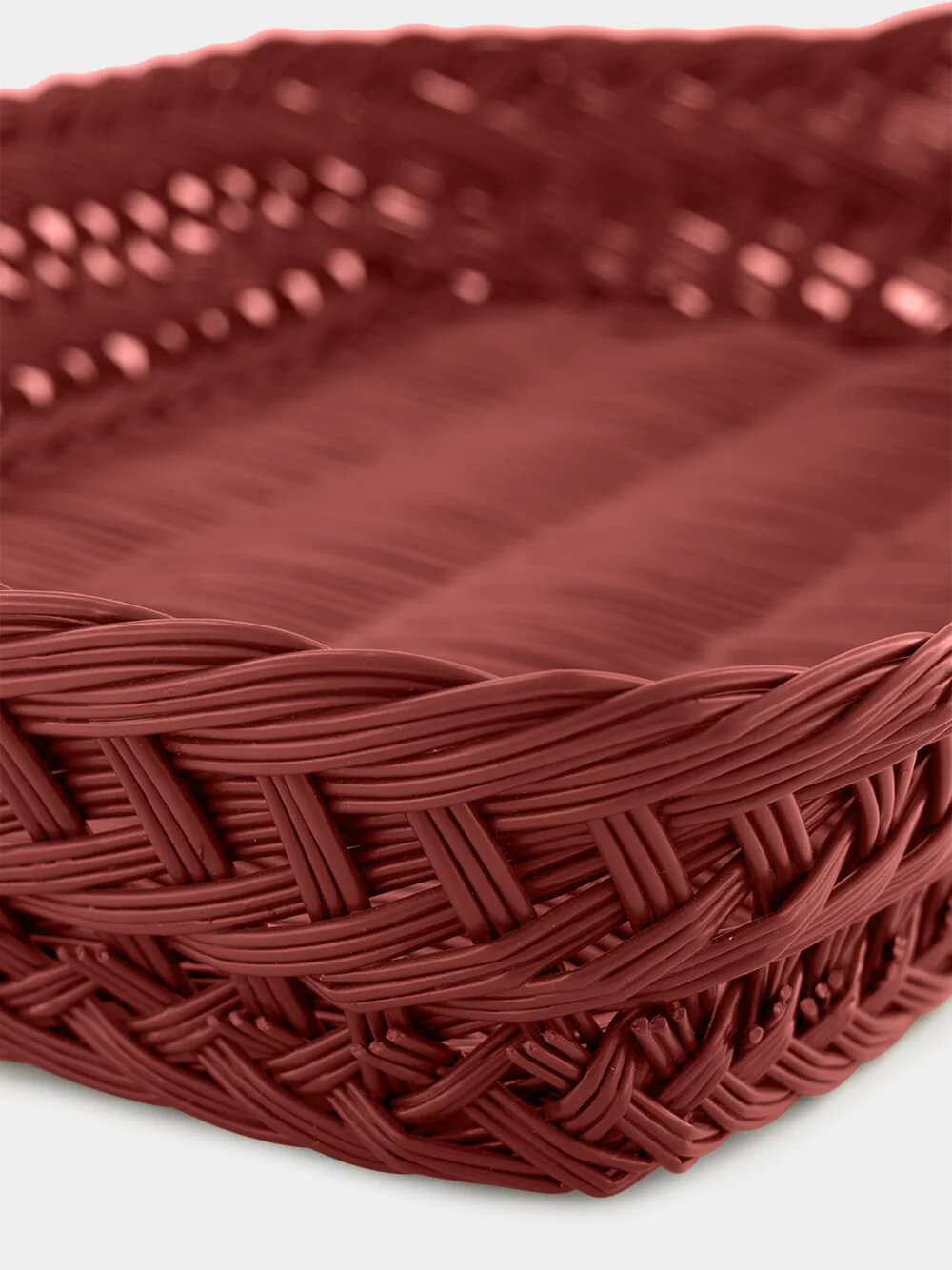 Handmade Vitória Bordeaux Wicker Large Tray - Image 4