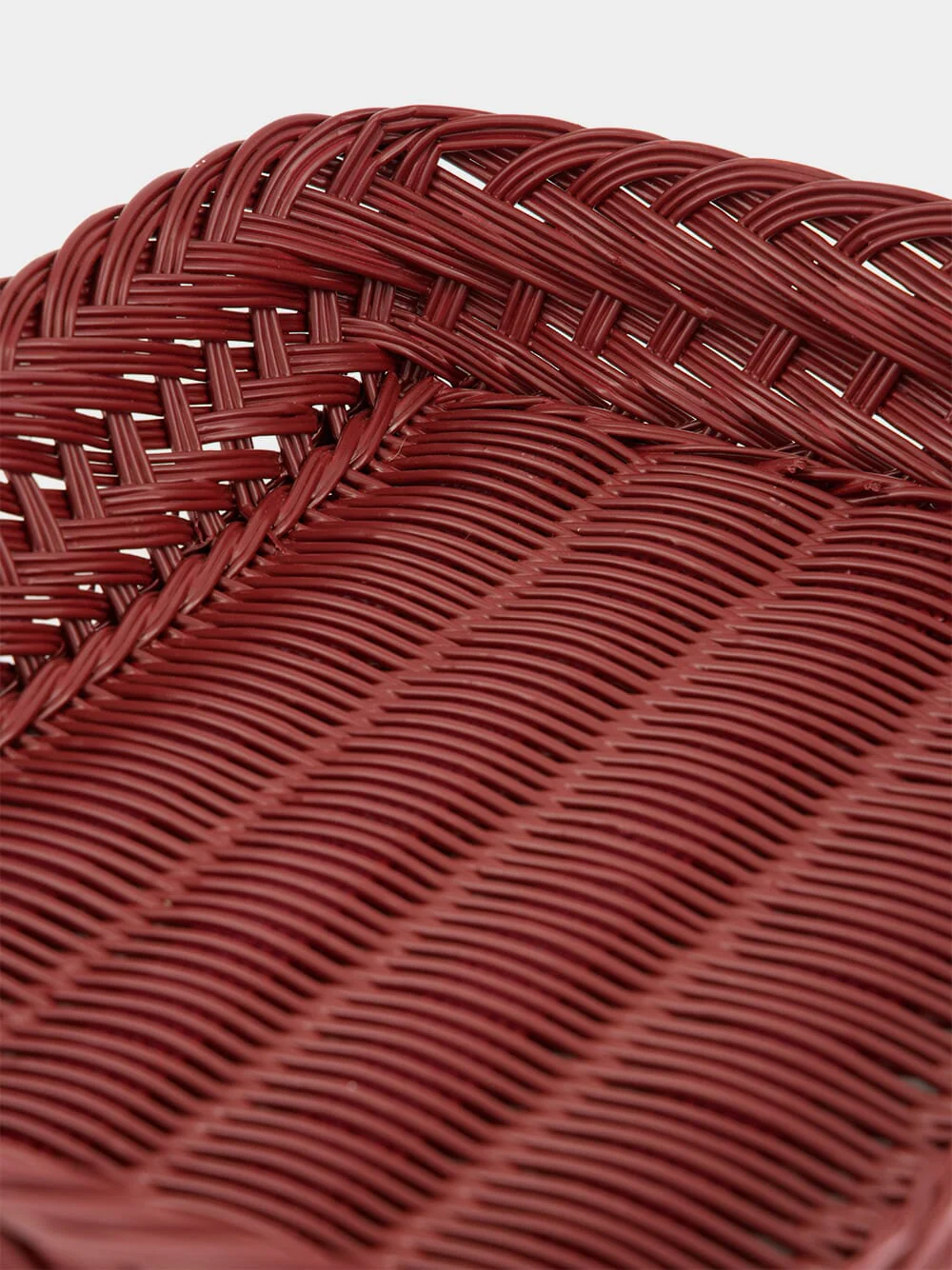 Handmade Vitória Bordeaux Wicker Medium Tray - Image 3