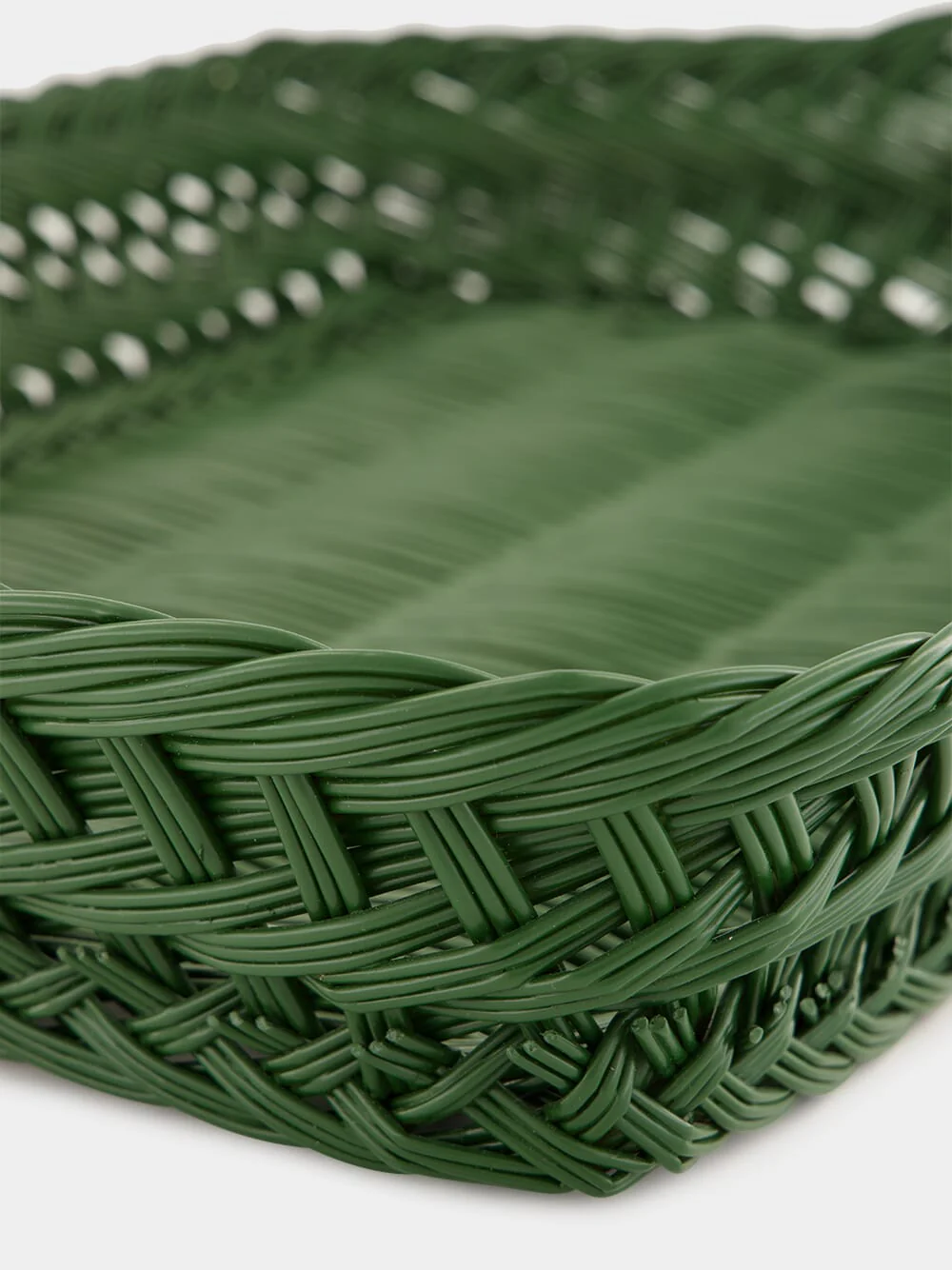 Handmade Vitória Green Wicker Large Tray - Image 4