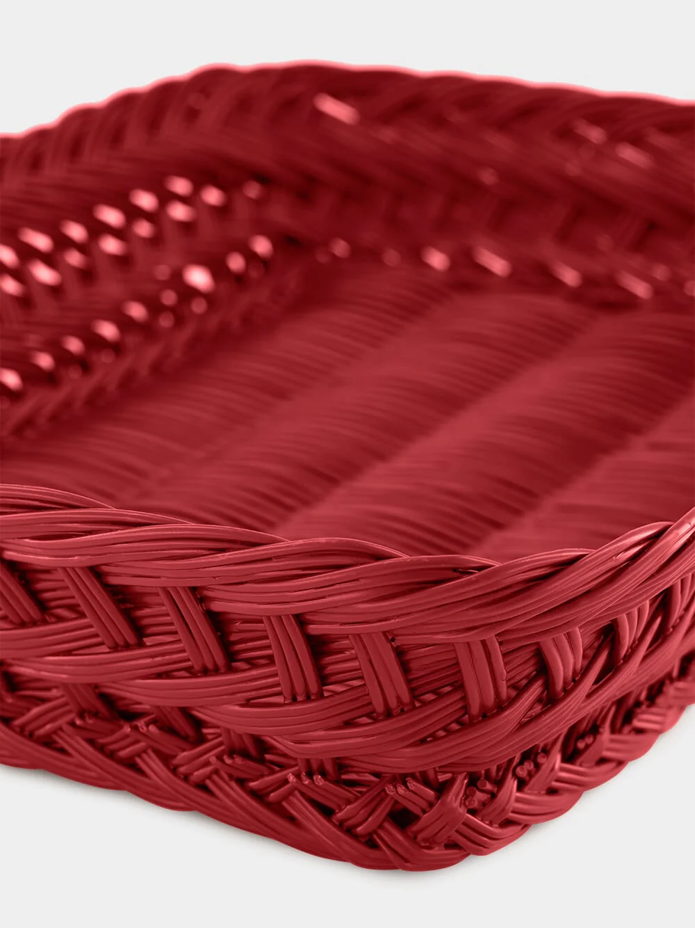 Handmade Vitória Red Wicker Medium Tray - Image 4