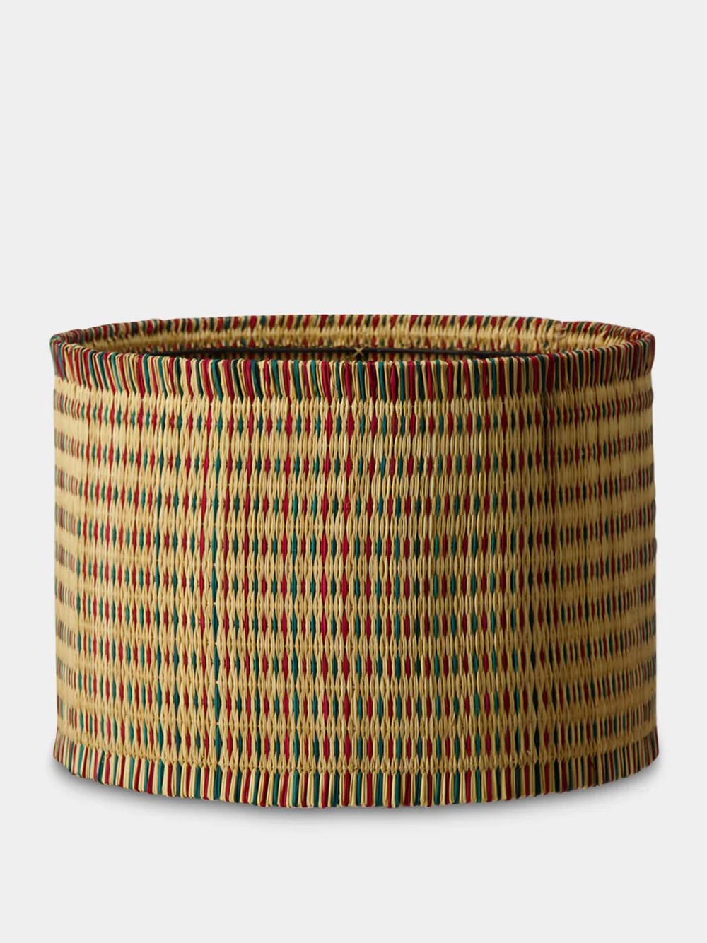 Handmade Coruche Natural, Red and Green Reed Large Lampshade
