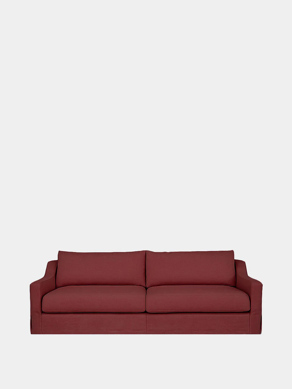 Manuel Bordeaux Linen Three-Seater Sofa