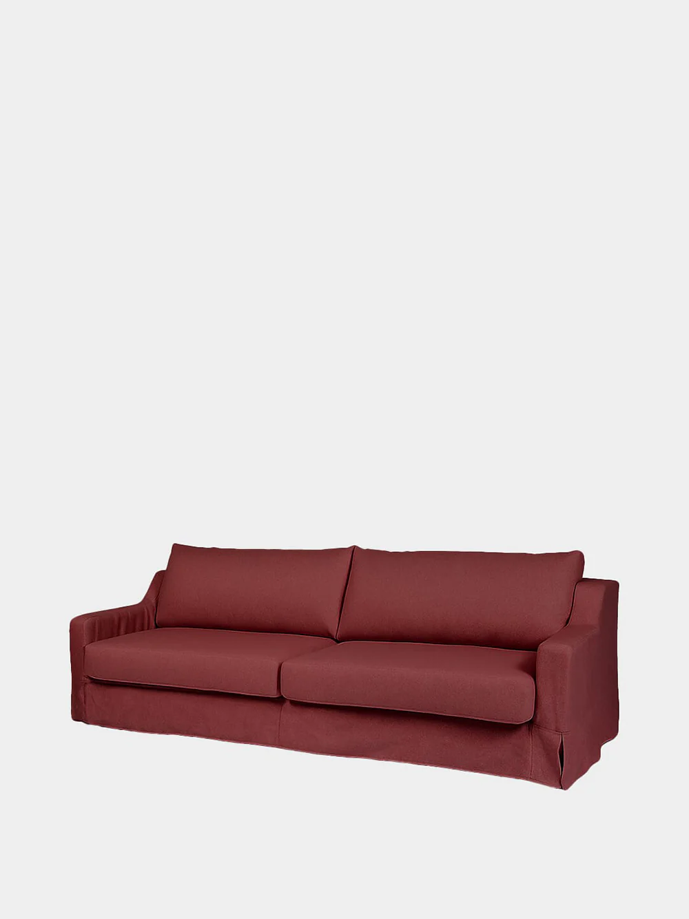 Manuel Bordeaux Linen Three-Seater Sofa - Image 2