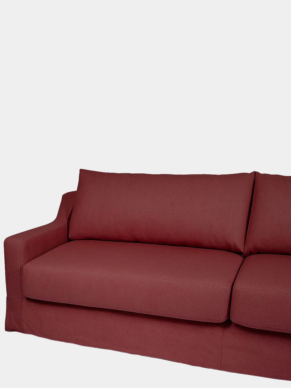 Manuel Bordeaux Linen Three-Seater Sofa - Image 3