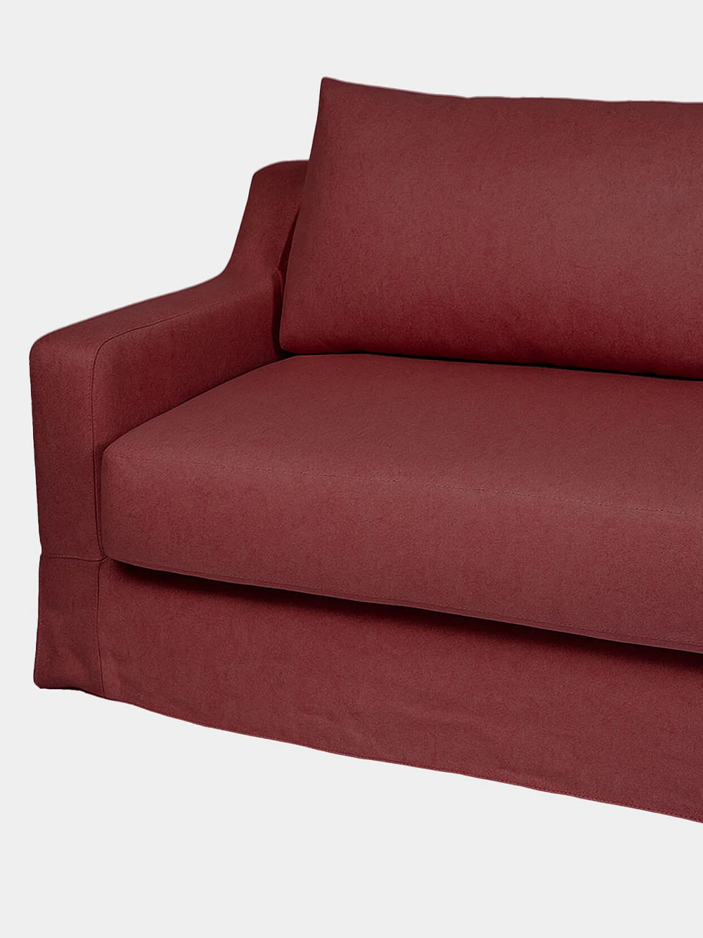 Manuel Bordeaux Linen Three-Seater Sofa - Image 4