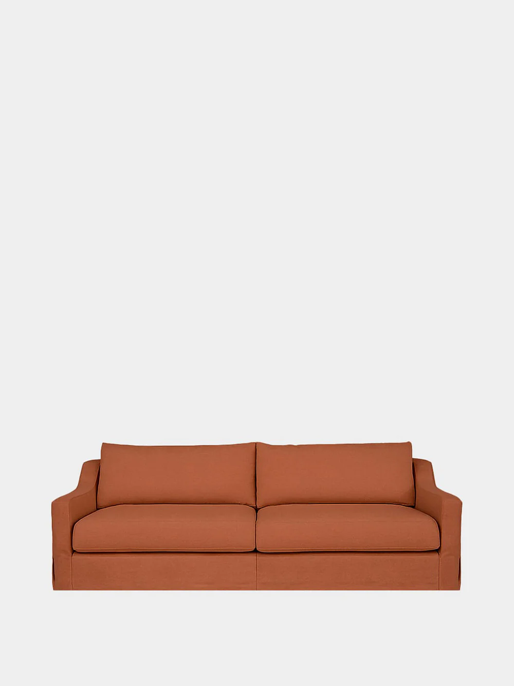 Manuel Brick Linen Three-Seater Sofa