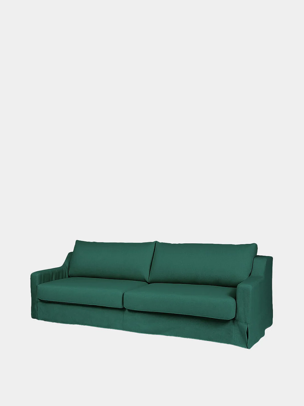Manuel Green Linen Three-Seater Sofa - Image 2