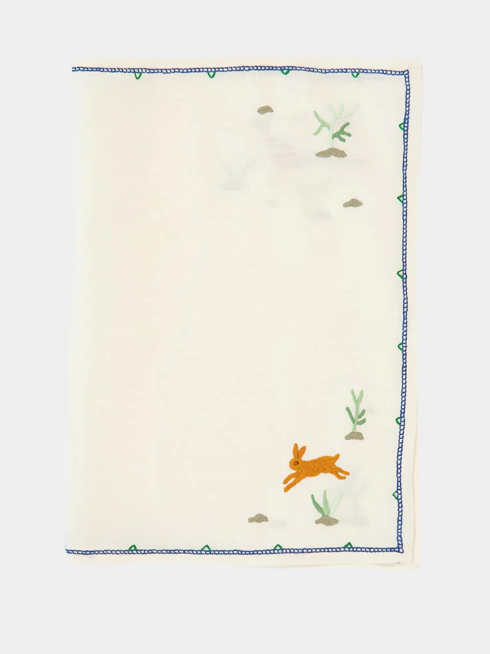 Hand-Embroidered Santa Cruz Ecru Linen with Multicoloured Embroidery Placemat - Image 3