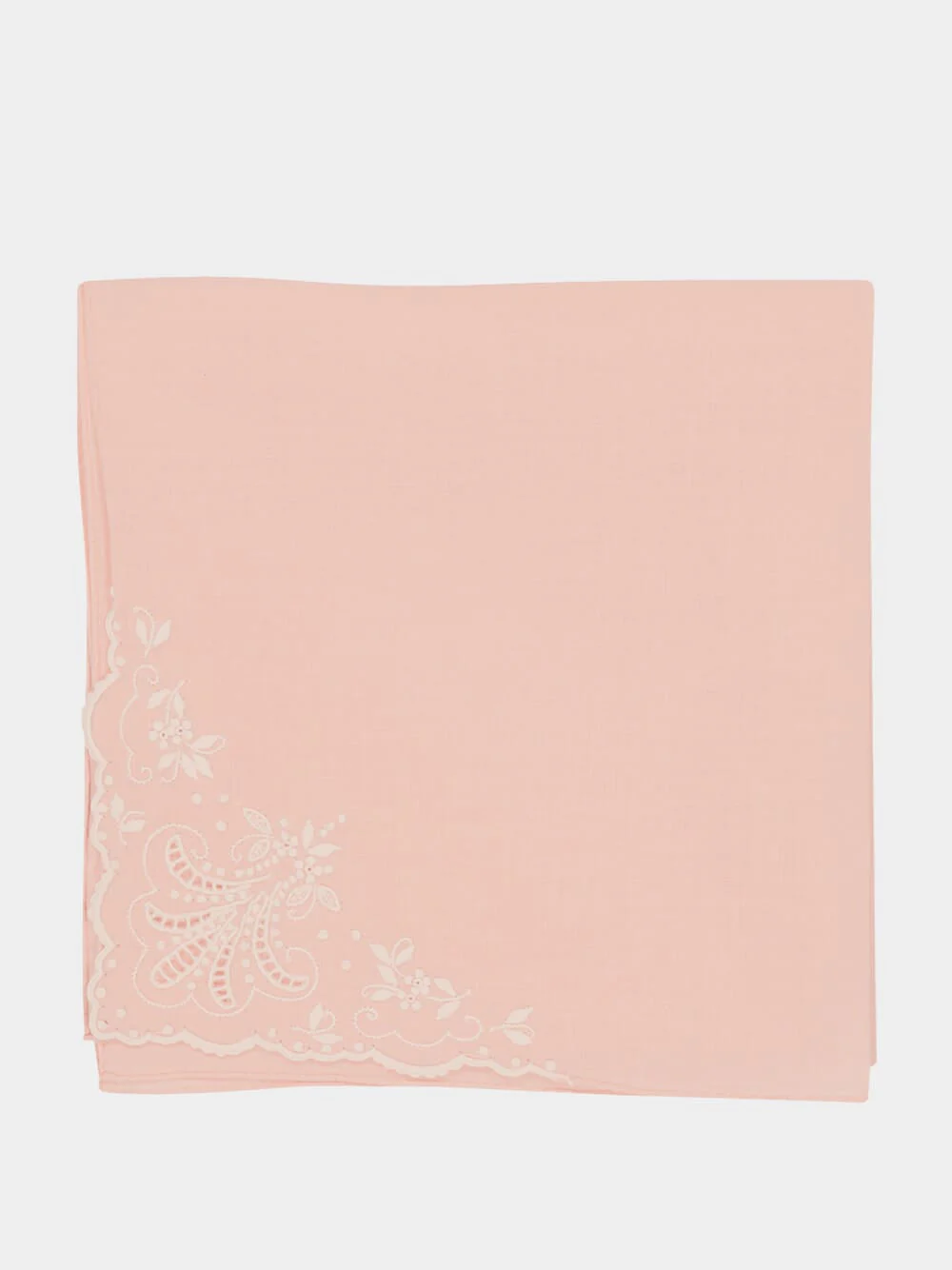 Hand-Embroidered Santana Pink Cotton Napkin - Image 2