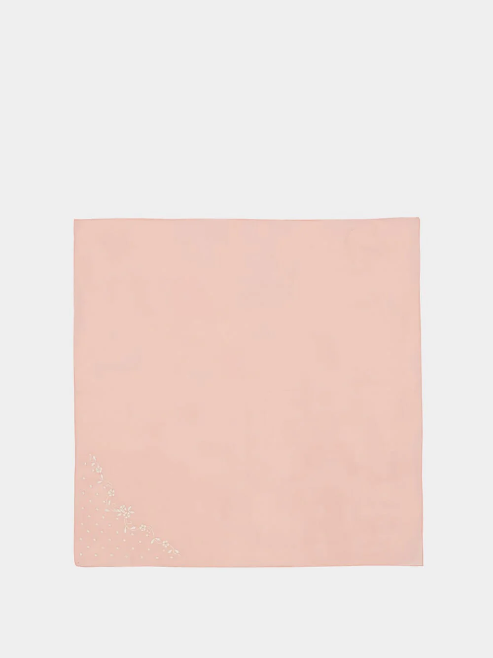 Hand-Embroidered Santana Pink Cotton Napkin