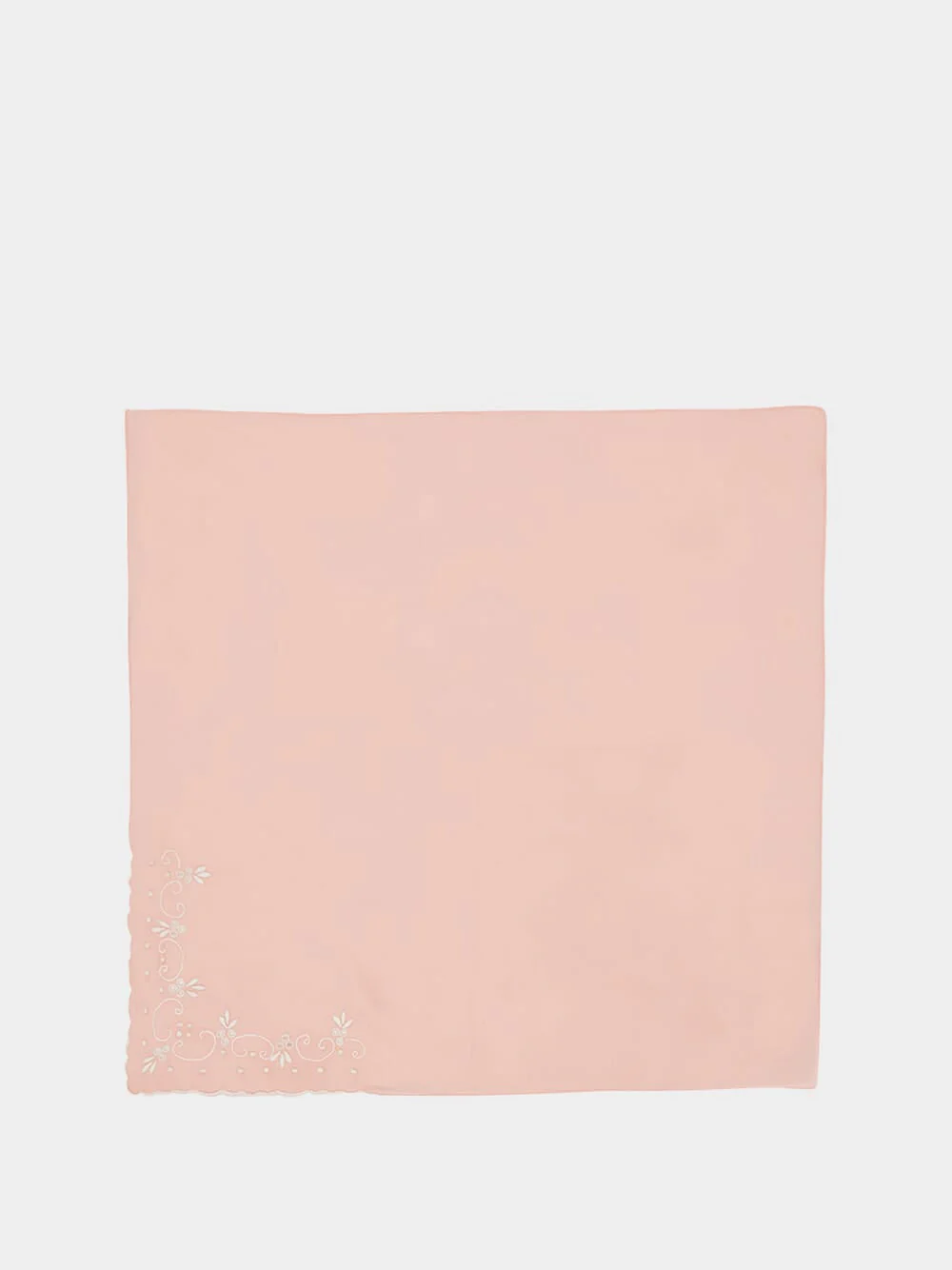 Hand-Embroidered Santana Pink Cotton Napkin