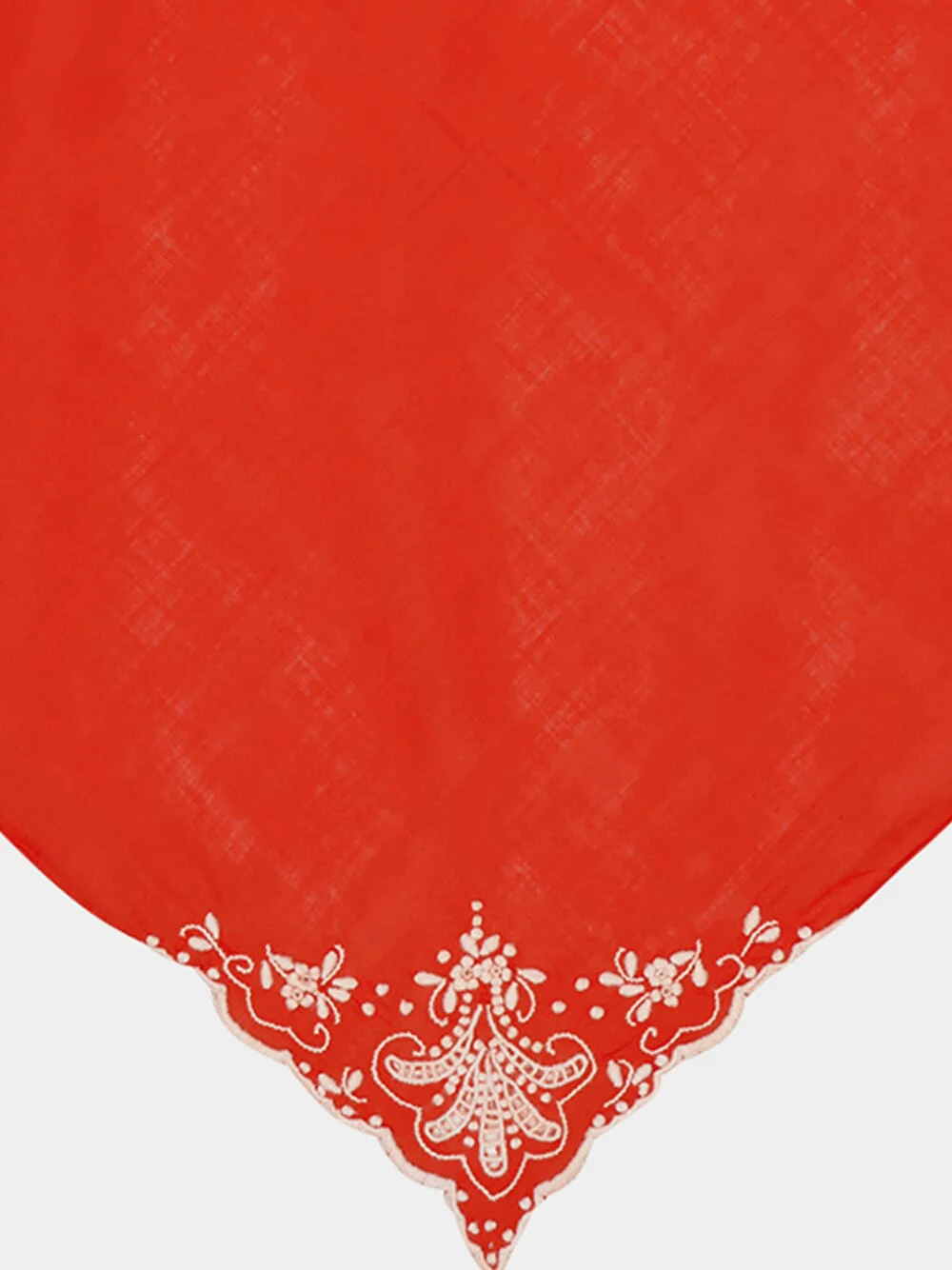Hand-Embroidered Santana Red Cotton Napkin - Image 4