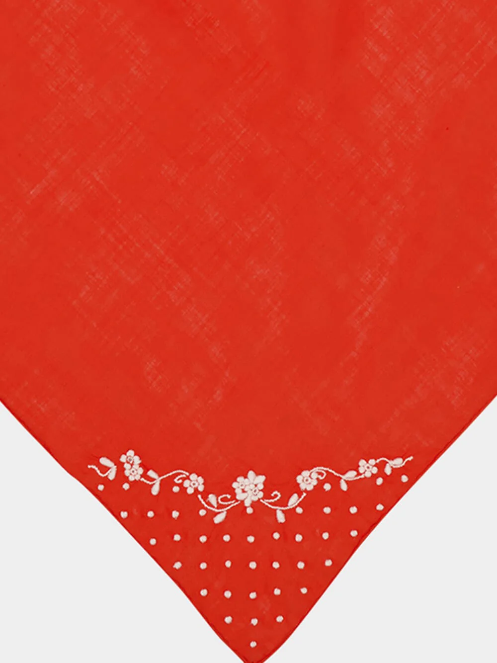 Hand-Embroidered Santana Red Cotton Napkin - Image 3