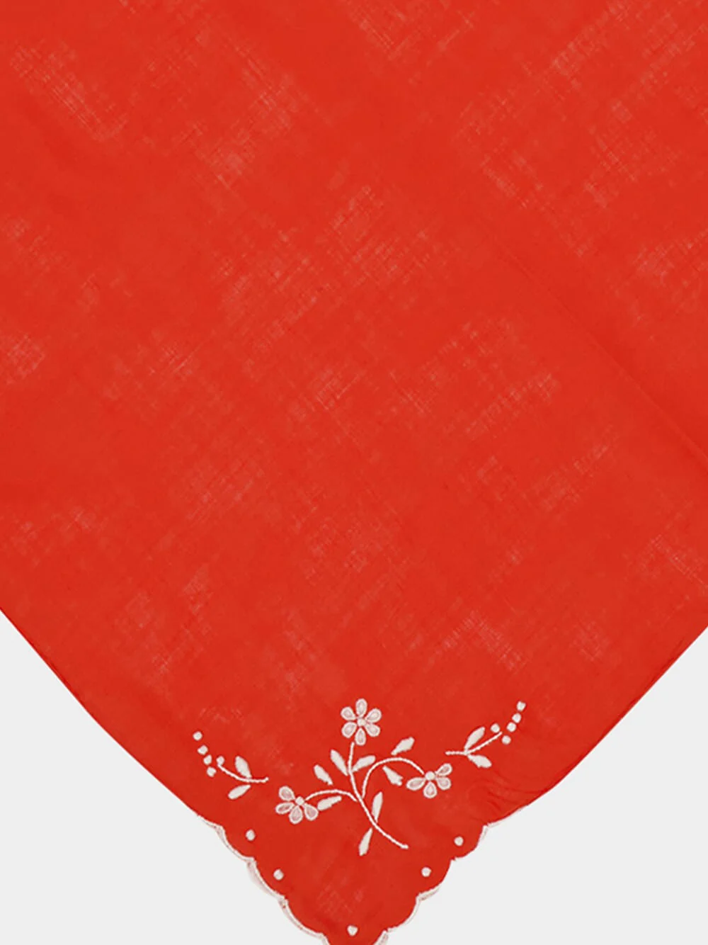 Hand-Embroidered Santana Red Cotton Napkin - Image 3
