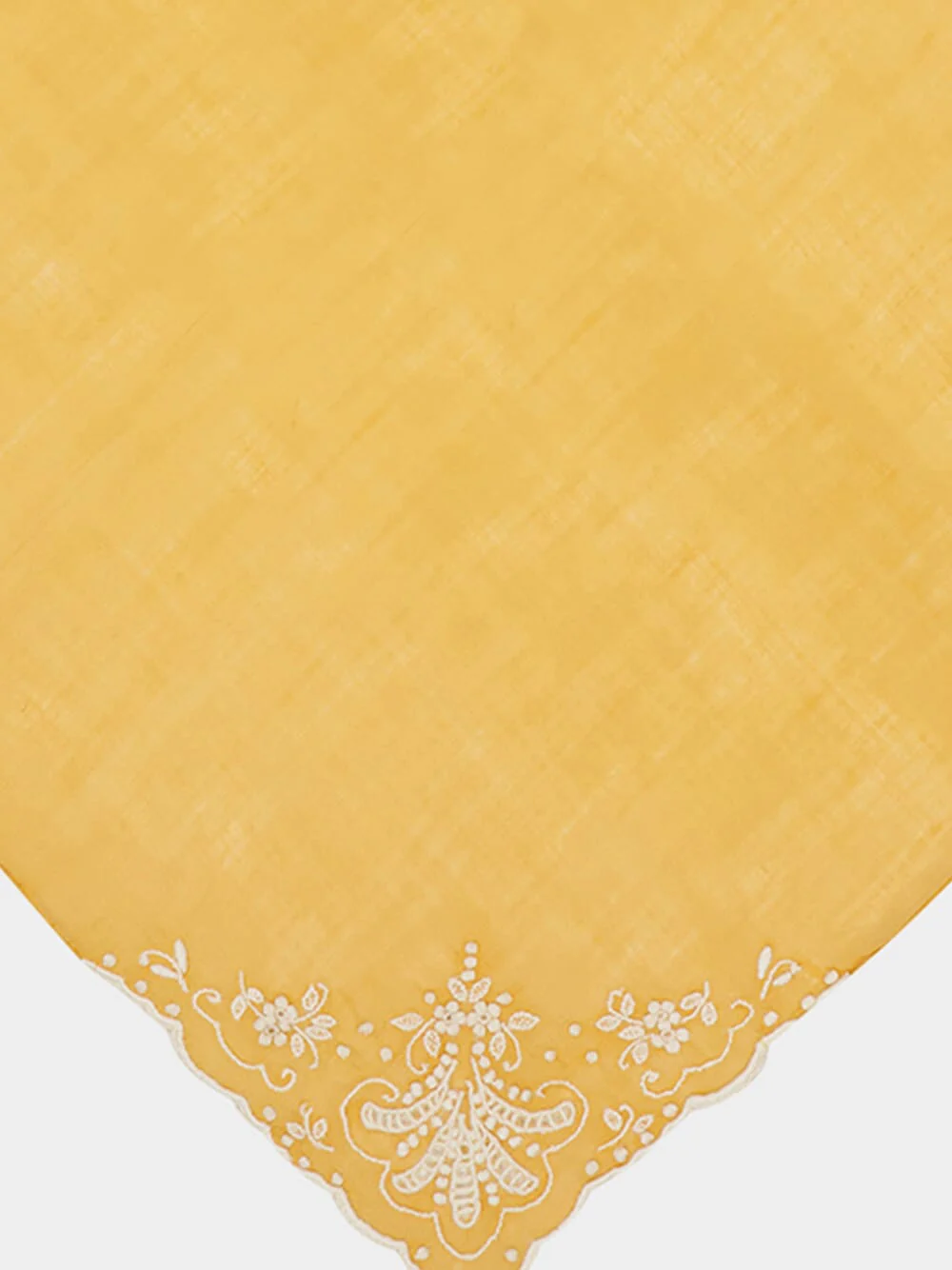 Hand-Embroidered Santana Yellow Cotton Napkin - Image 4