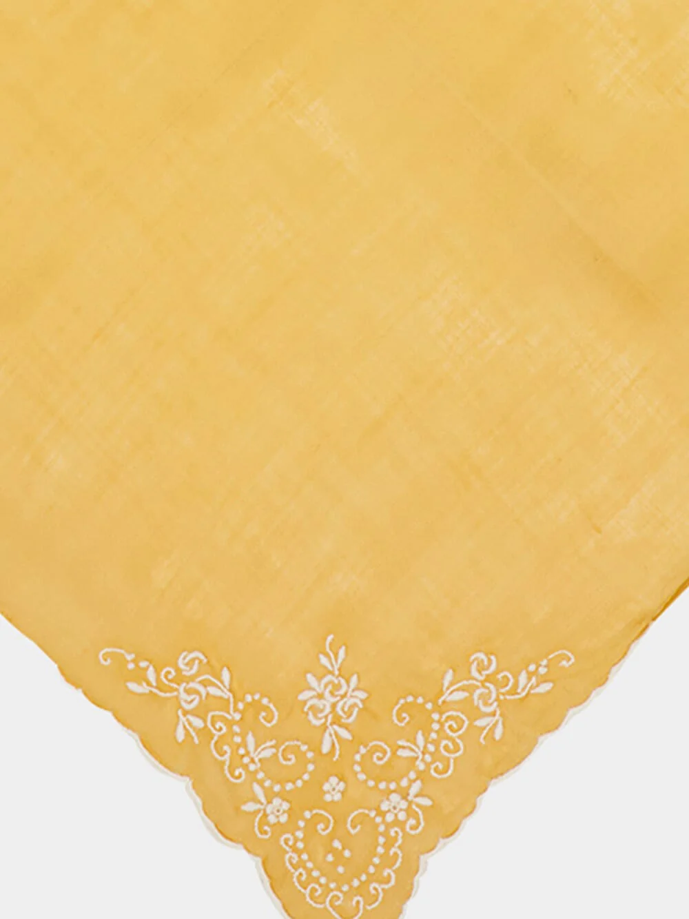 Hand-Embroidered Santana Yellow Cotton Napkin - Image 3