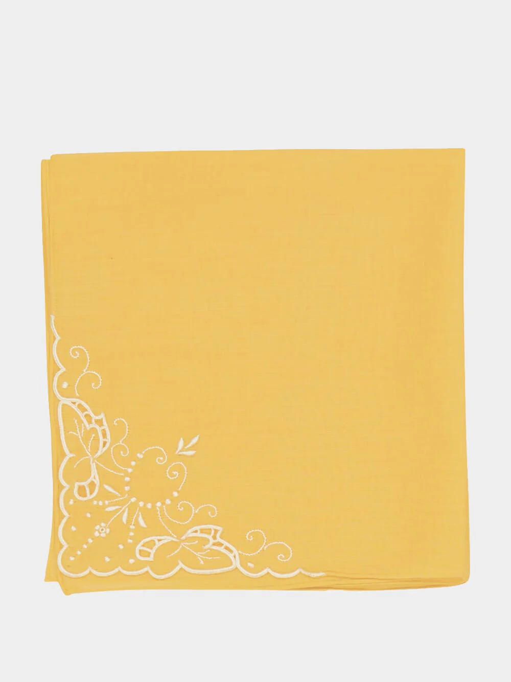 Hand-Embroidered Santana Yellow Cotton Napkin - Image 2